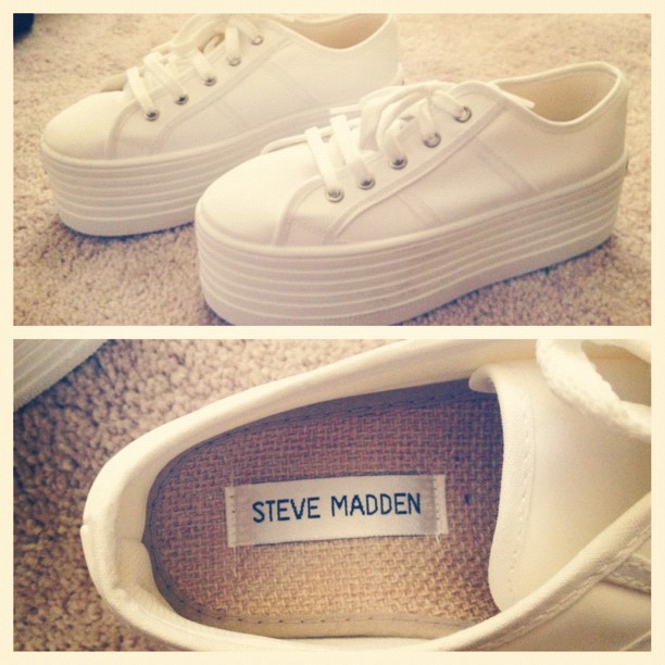 steve madden white platform sneakers