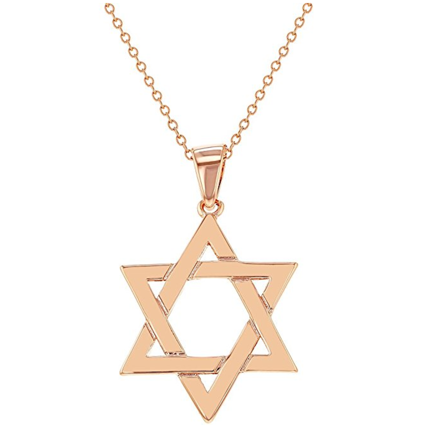 rose gold jewish star necklace