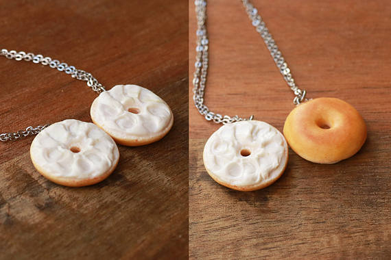 bagel and schmear friendship necklace