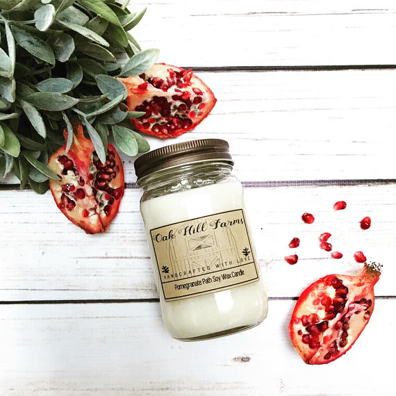 pomegranate soy wax candle