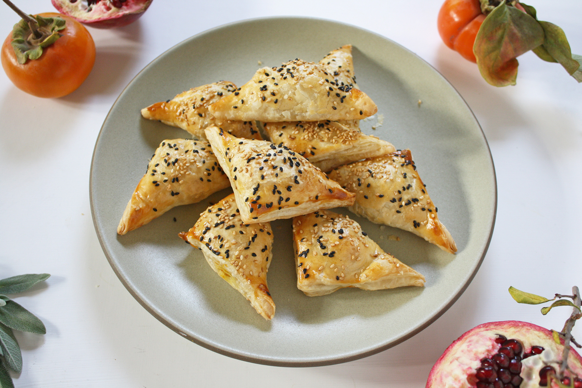 squash and onion burekas