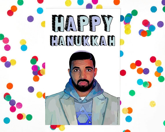 happy hanukkah drake card