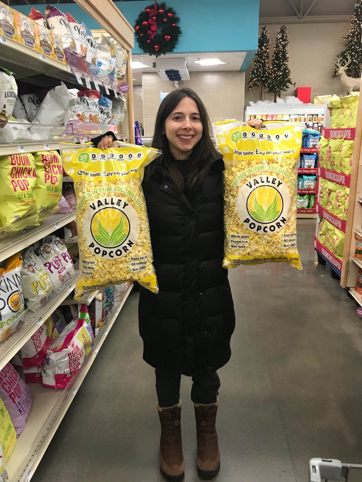 esther povitsky with popcorn.