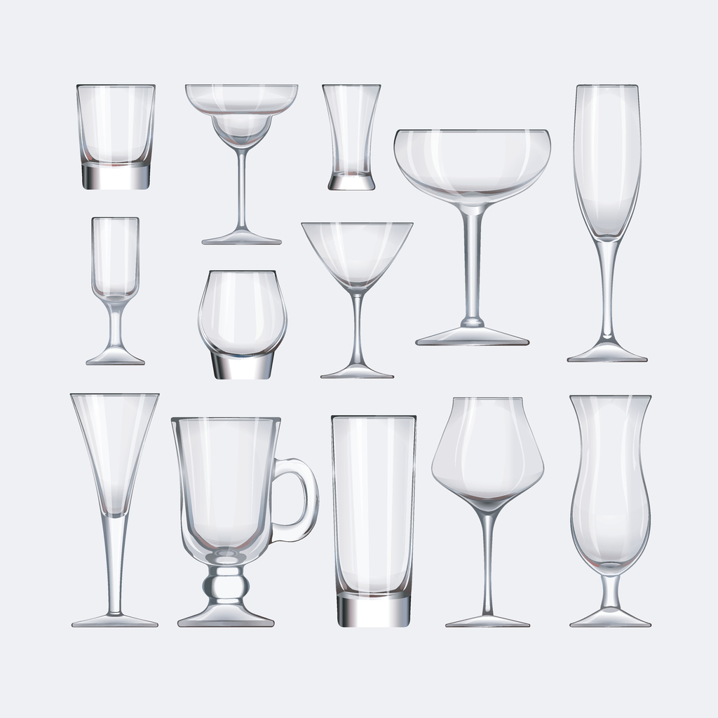 empty alcohol glasses