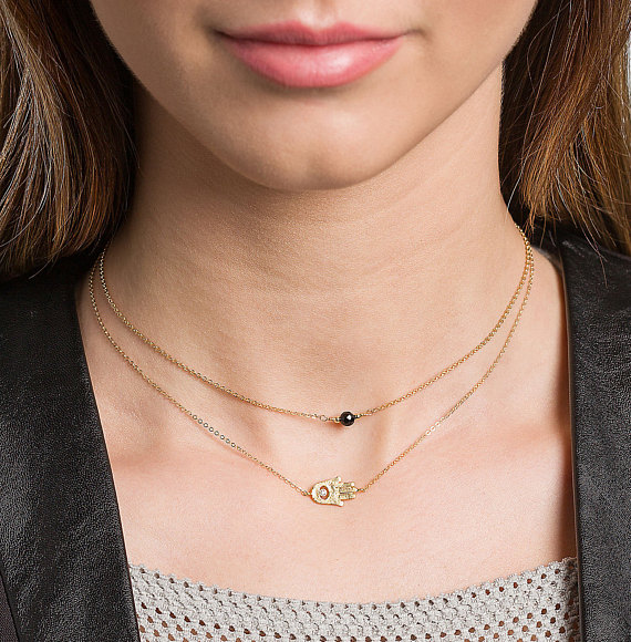 tiny gold hamsa