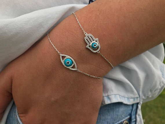 hamsa and evil eye bracelet