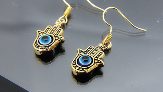 evil eye charm earrings