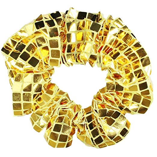metallic sequin gold scrunchie