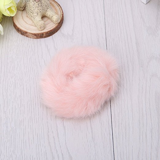 pink faux fur scrunchie