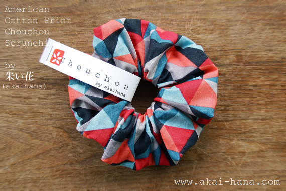 cotton print scrunchie