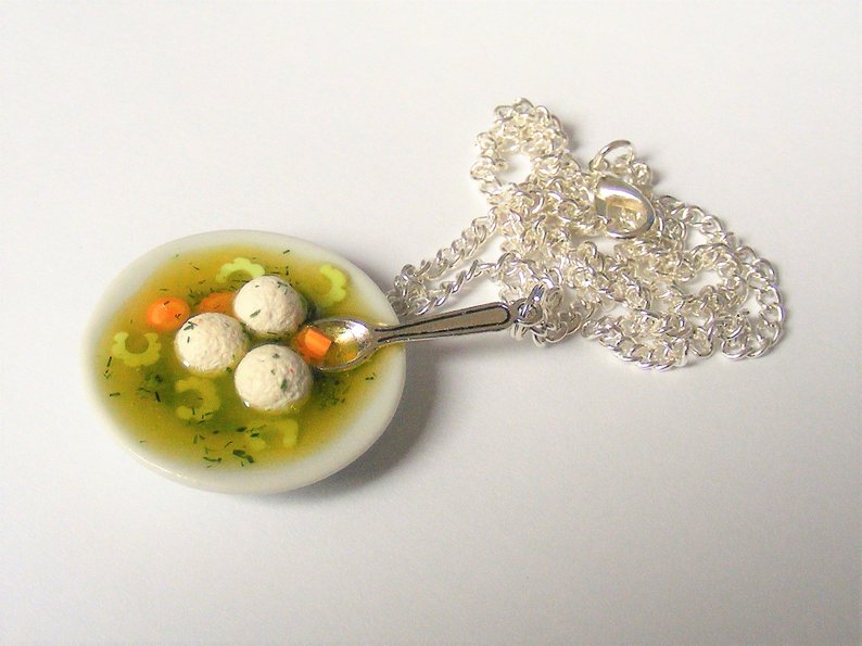 matzah ball soup necklace