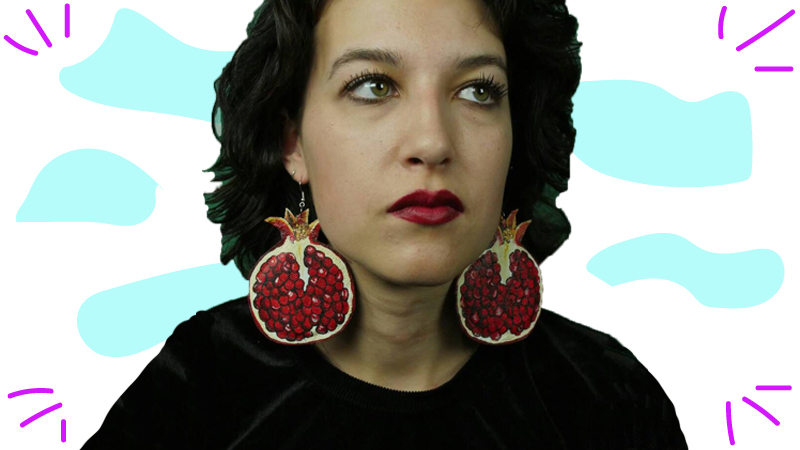 large pomegranate earrings