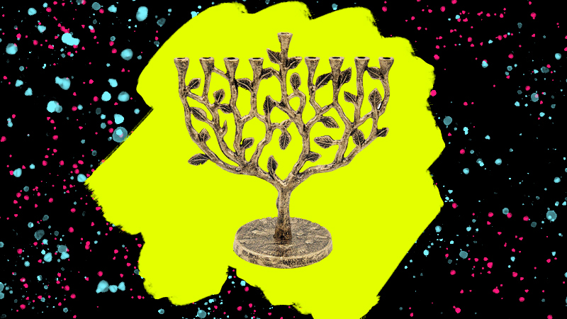 tree of life hanukkah menorah