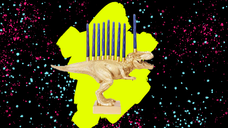 dinosaur menorah