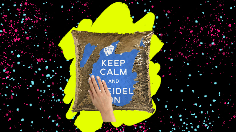 dreidel sequin pillow