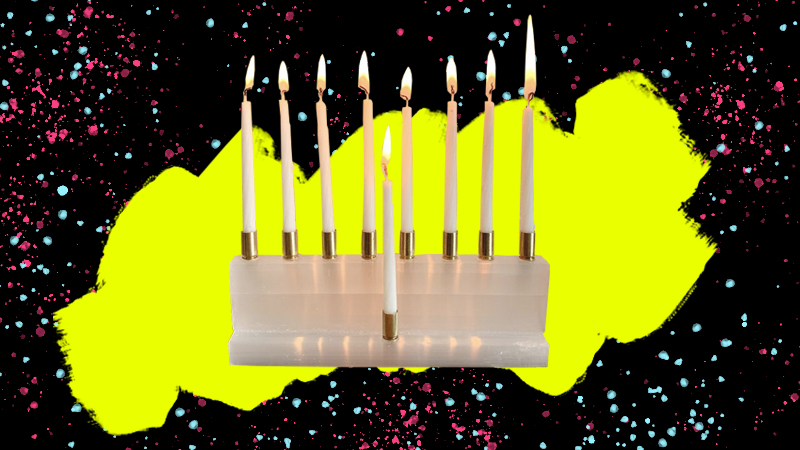 crystal hanukkah menorah