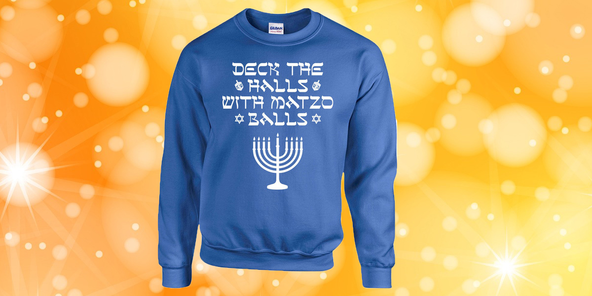 deck the halls with matzo balls sweater hanukkah