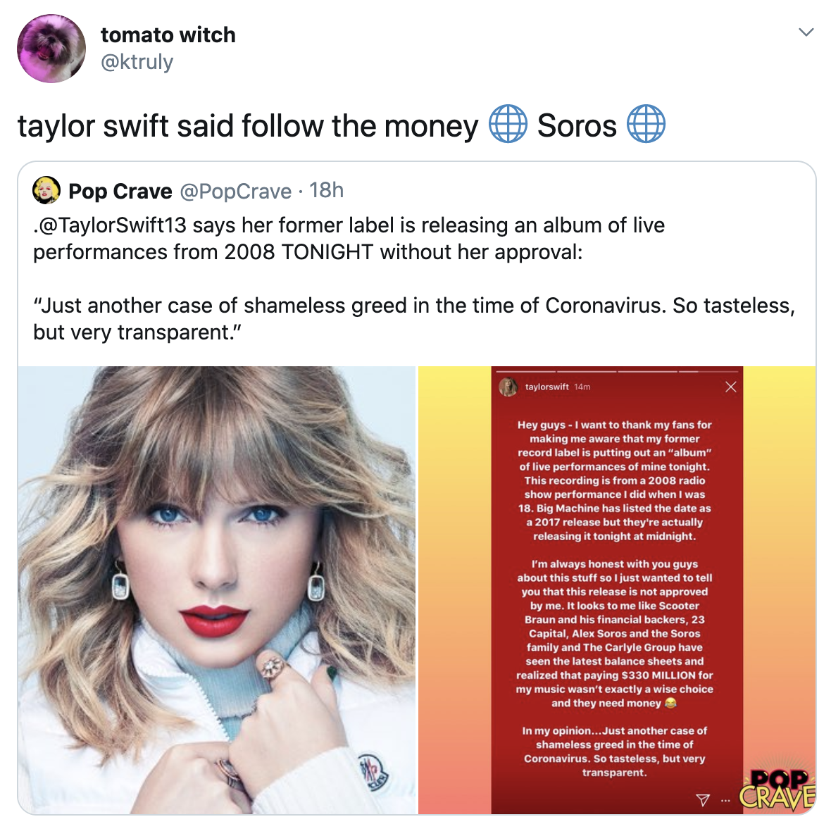 soros taylor swift