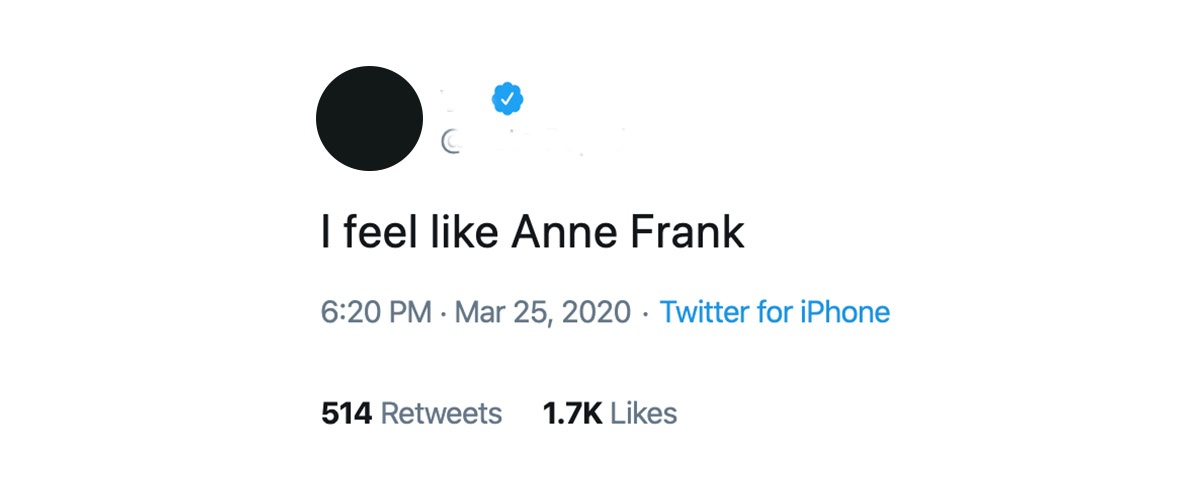 anne frank tweet
