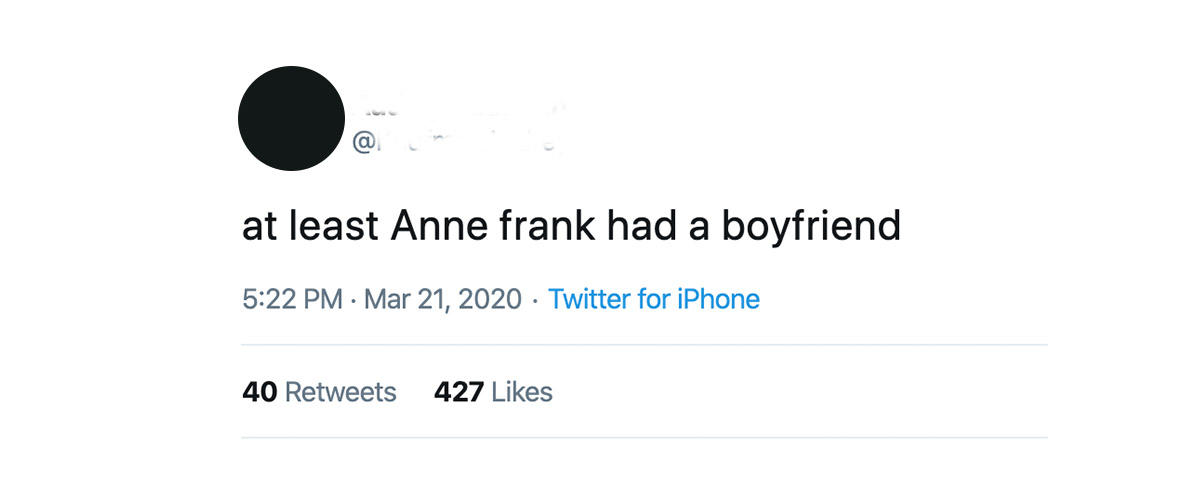 anne frank tweet