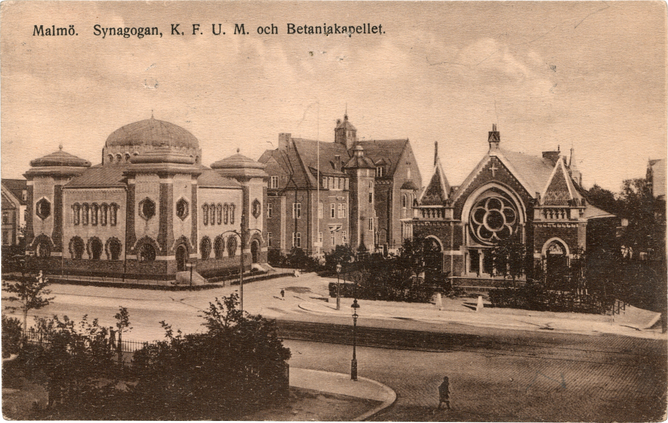 Malmö. Synagogue, Y.M.C.A. and Bethania Chapel