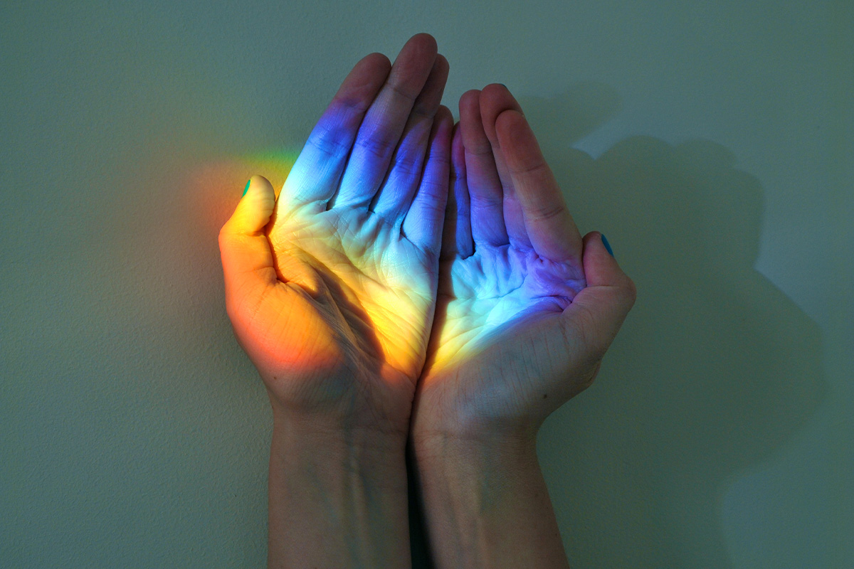 Rainbow Hands Coming Out
