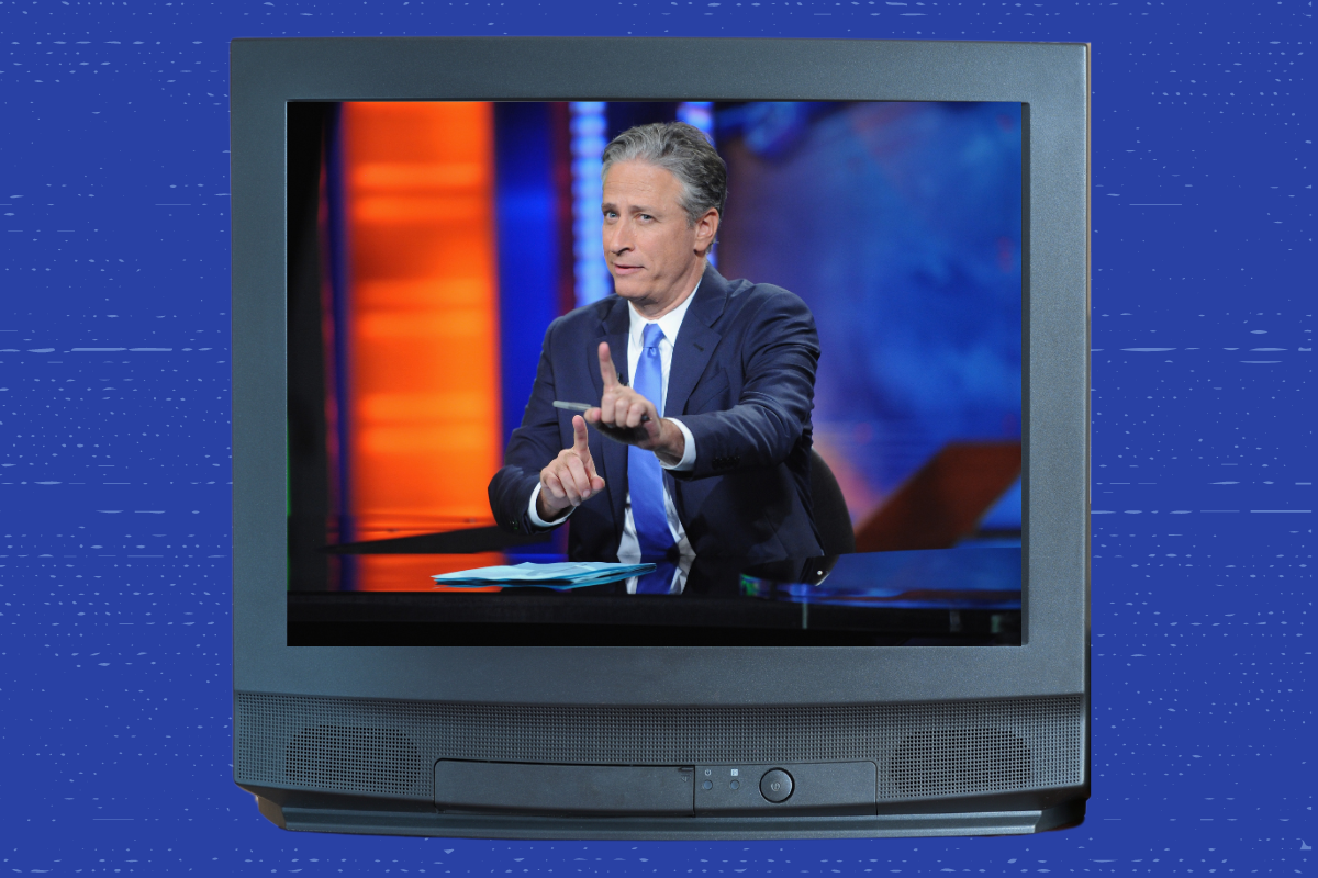 image of Jon Stewart on TV