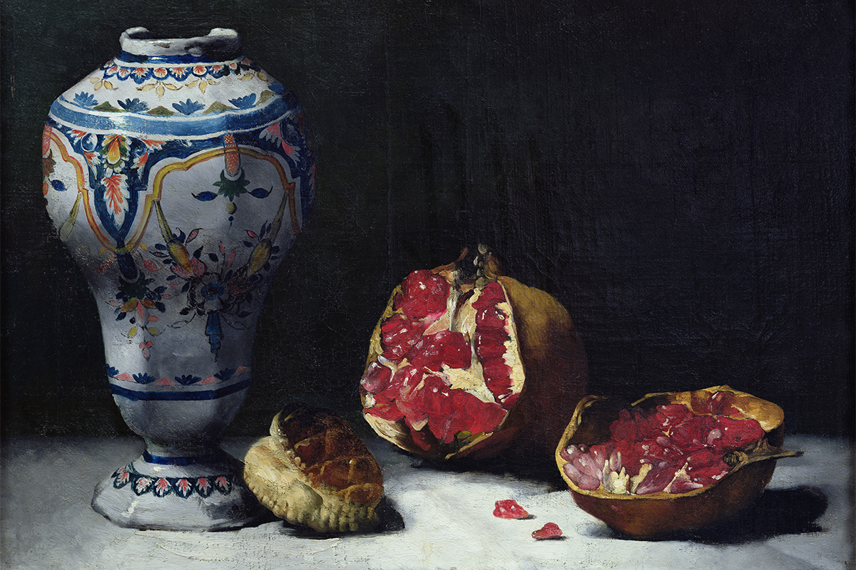 Still life of a pomegranate