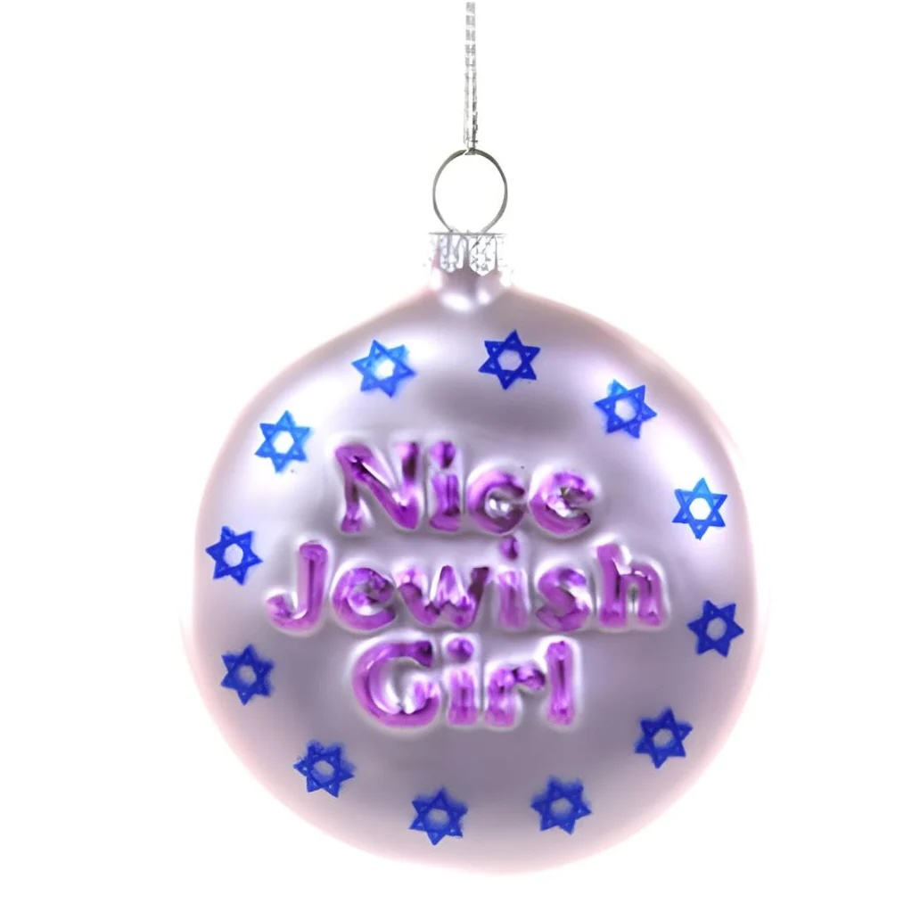 Nice Jewish Girl Glass Ornament by Cody Foster (ModernTribe)