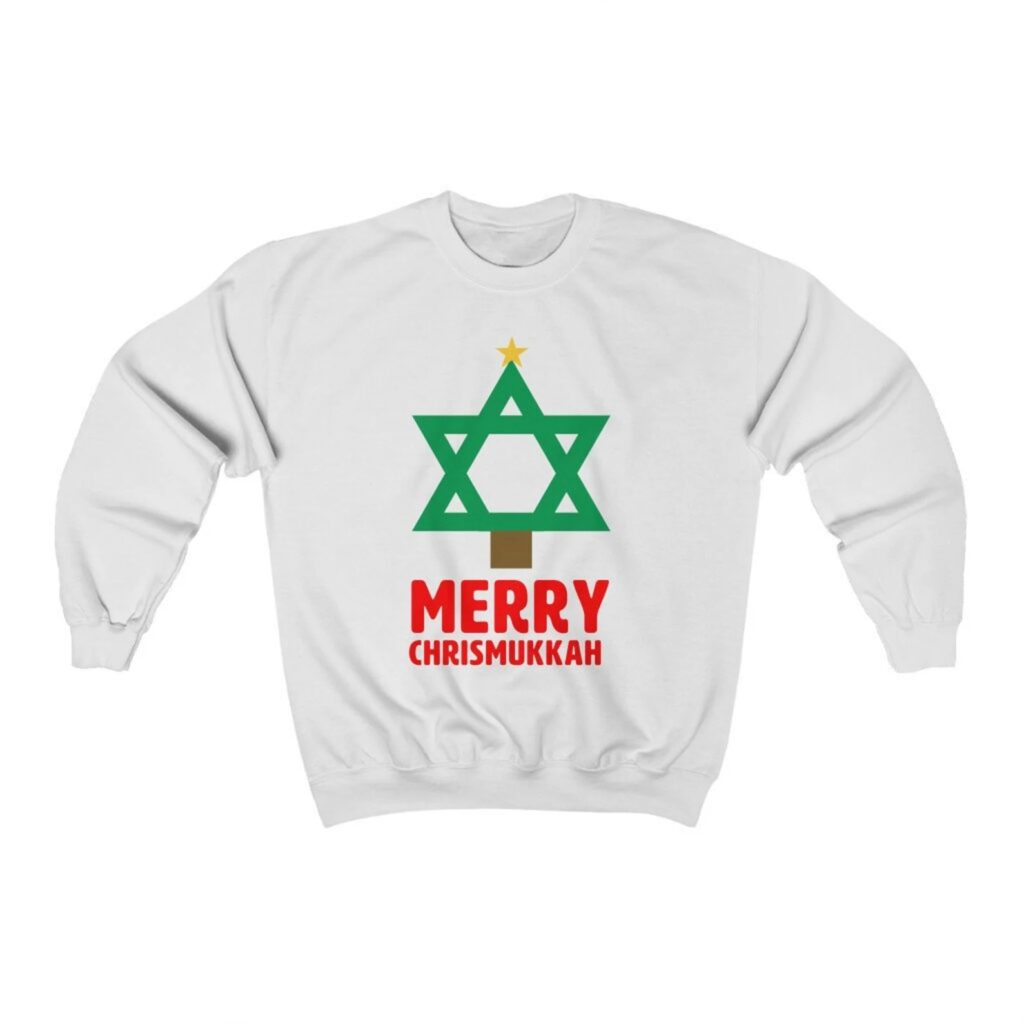 Chic Merry Chrismukkah Sweatshirt (Etsy)
