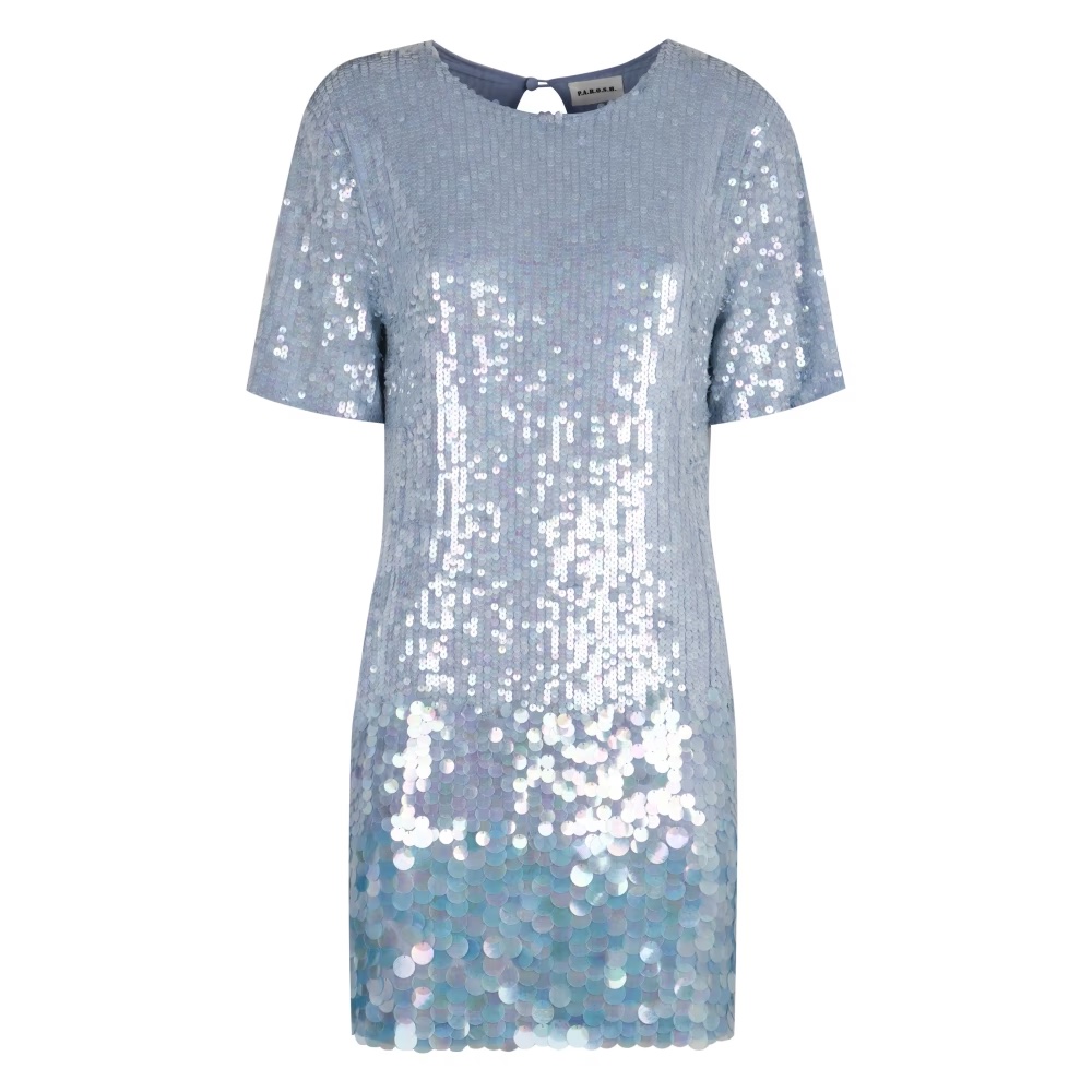 Blue Sequin Mini Dress