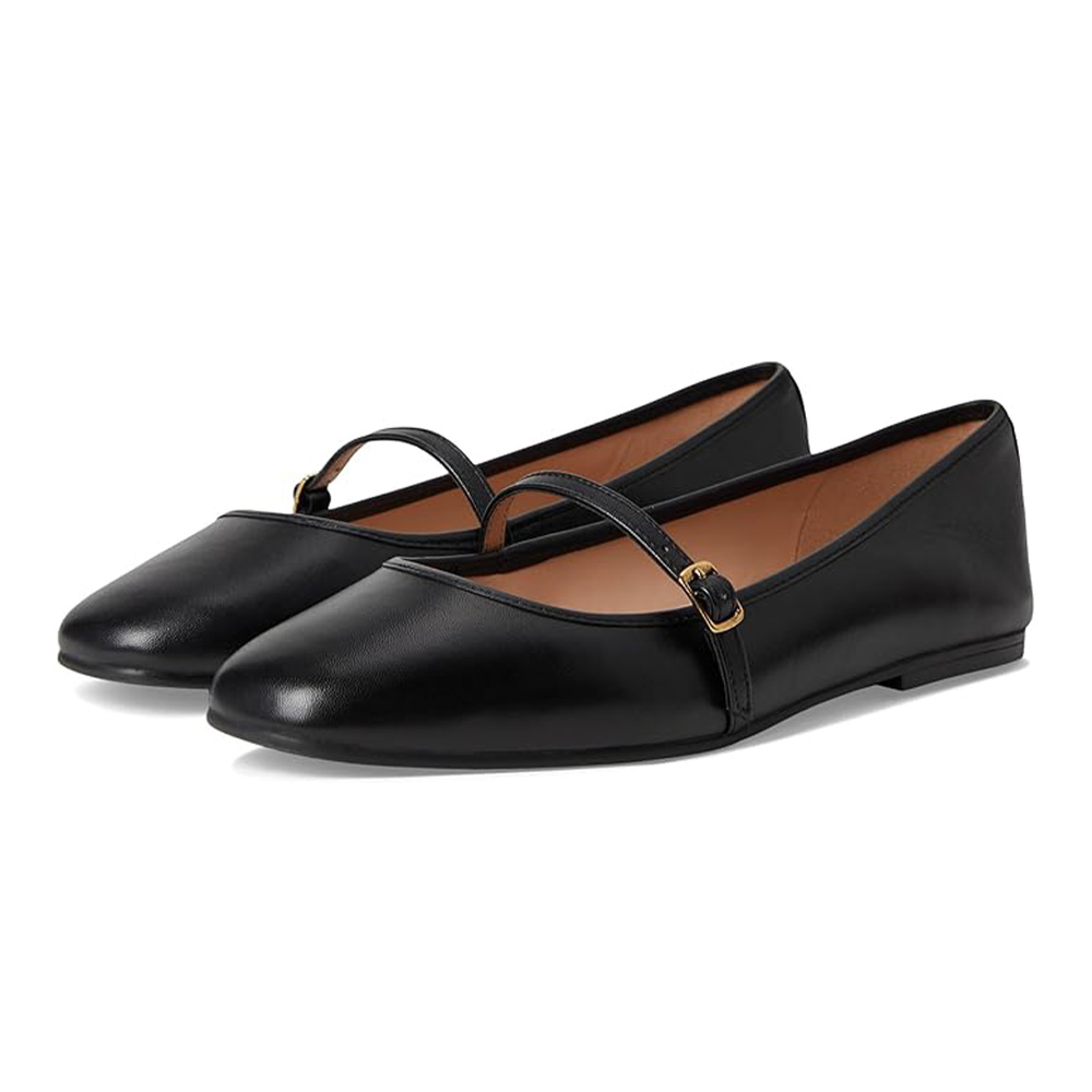 Yelena Maryjane Ballet Flats in Black Leather (Cole Haan)
