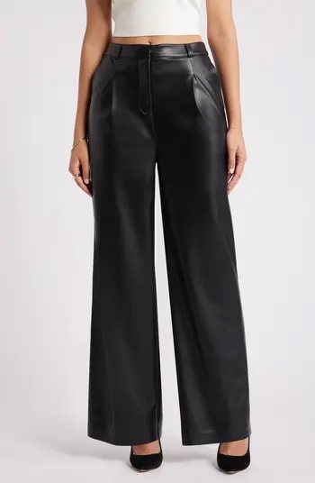 Faux Leather Wide Leg Pants (Nordstrom)