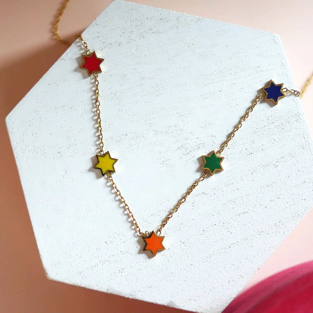 Rainbow Star of David Necklace by Mamaleh (ModernTribe)