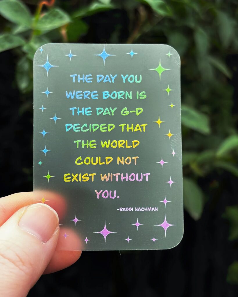 Rabbi Nachman Quotation Sticker by Back to Shalom (Etsy)