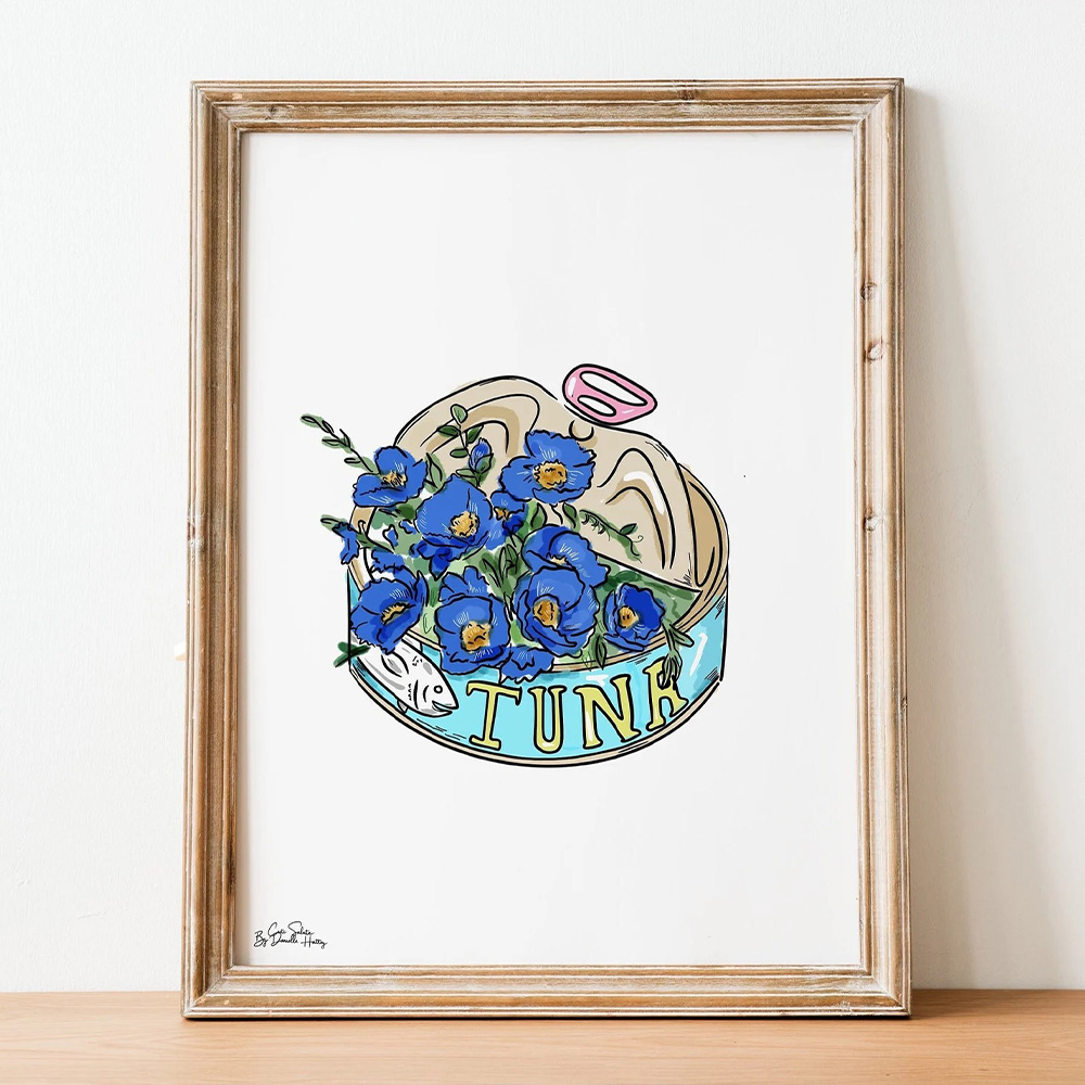 Tuna Can Wall Art by CuteSalutePrints (Etsy)