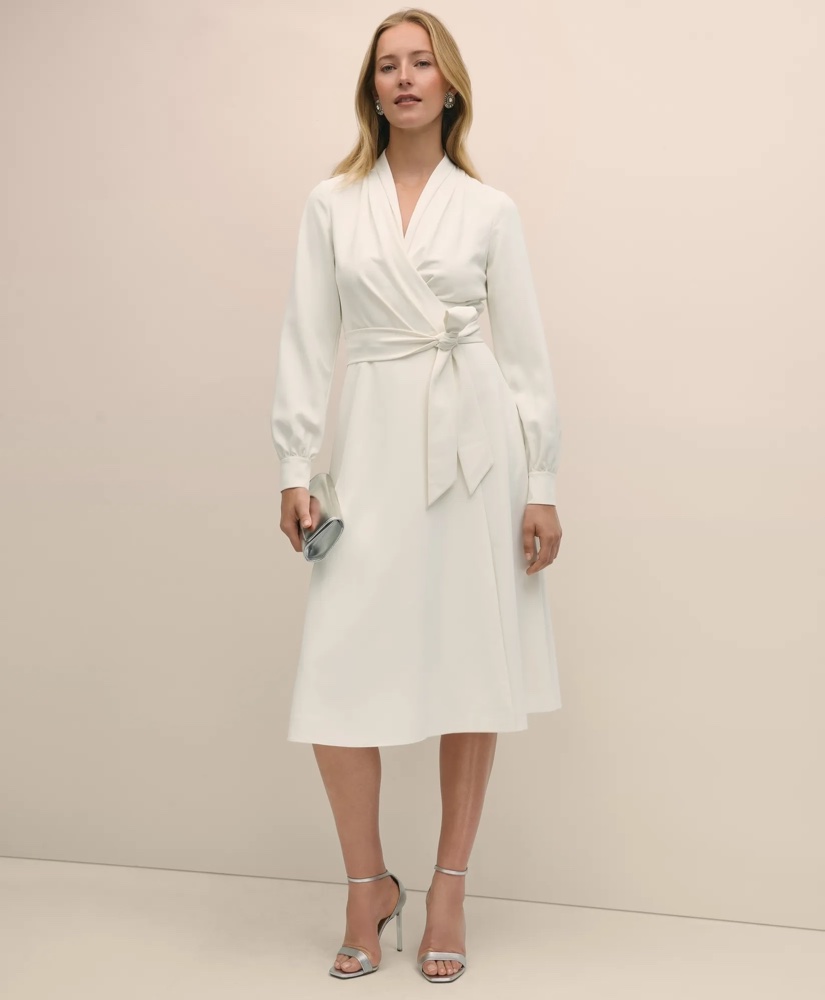 Fit-And-Flare Crepe Wrap Dress (Brooks Brothers)