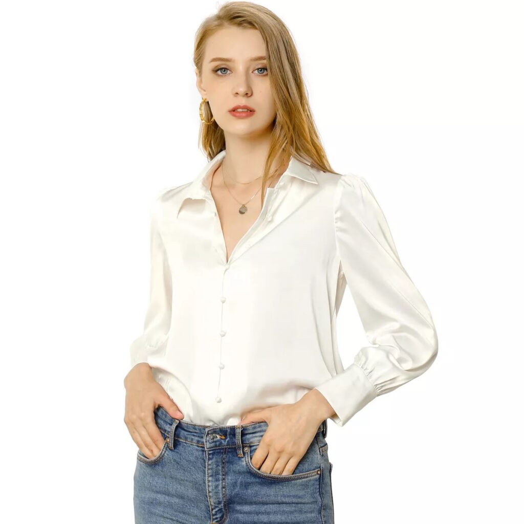 Puff Long Sleeve Point Collar Shirt (Target)