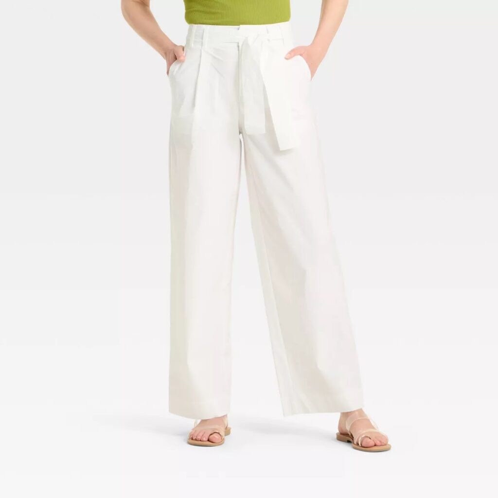 Women's High-Rise Wide Leg Poplin Trousers (Target)