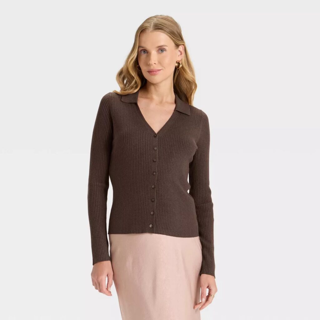Ribbed Cardigan with Collar (Target)