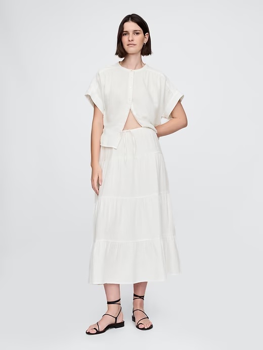 Cotton Tiered Maxi Skirt (Gap)