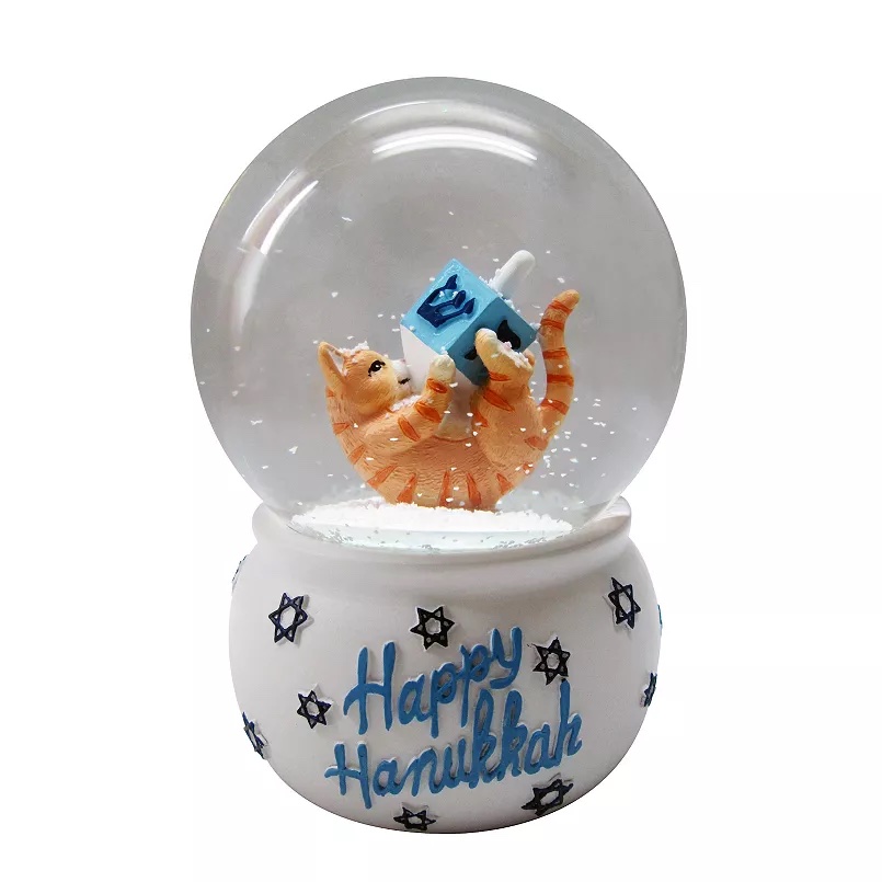 Kitten Dreidel Hanukkah Snow Globe (Kohl's)