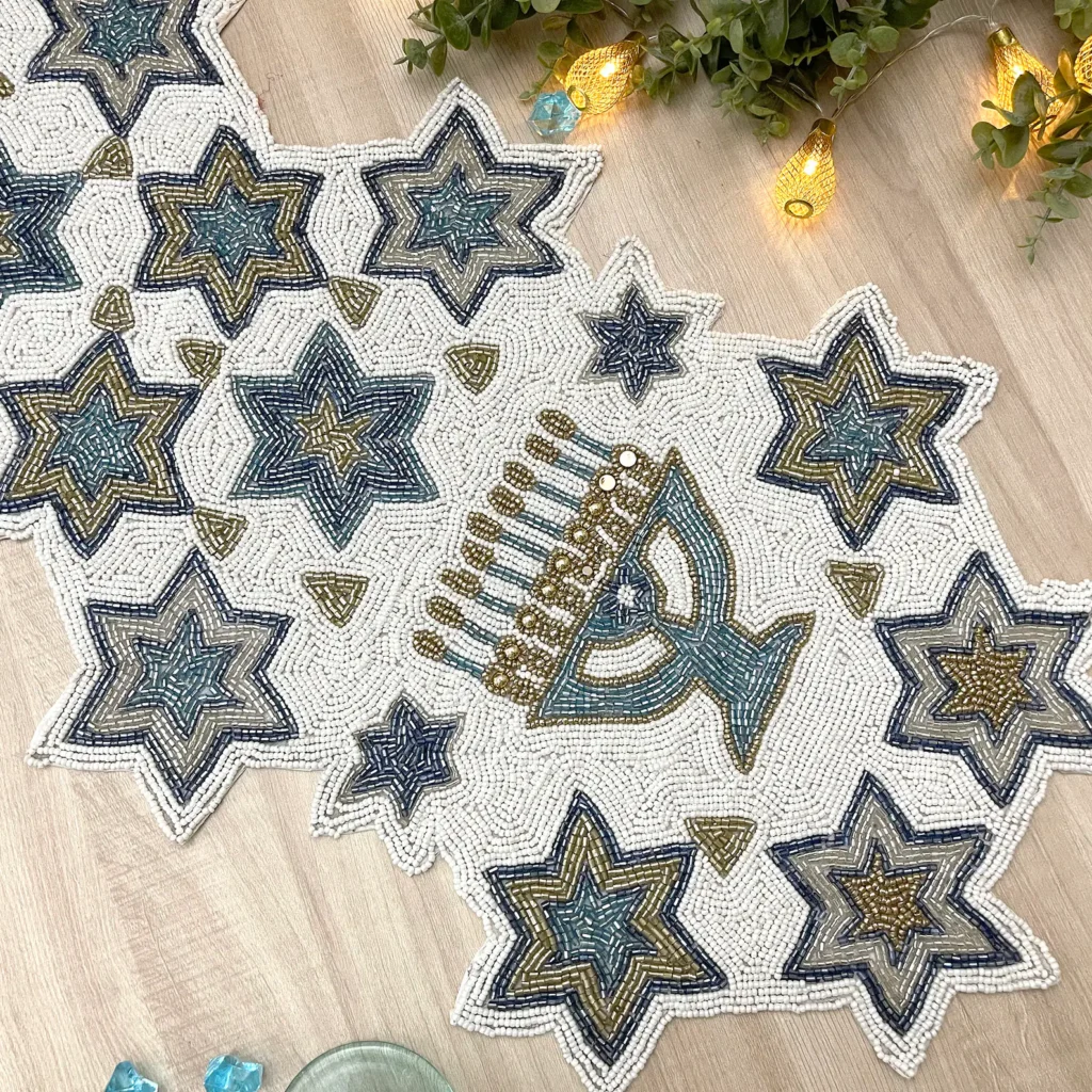 Handmade Bead Hanukkah Runner by Enlivenstores (Etsy)