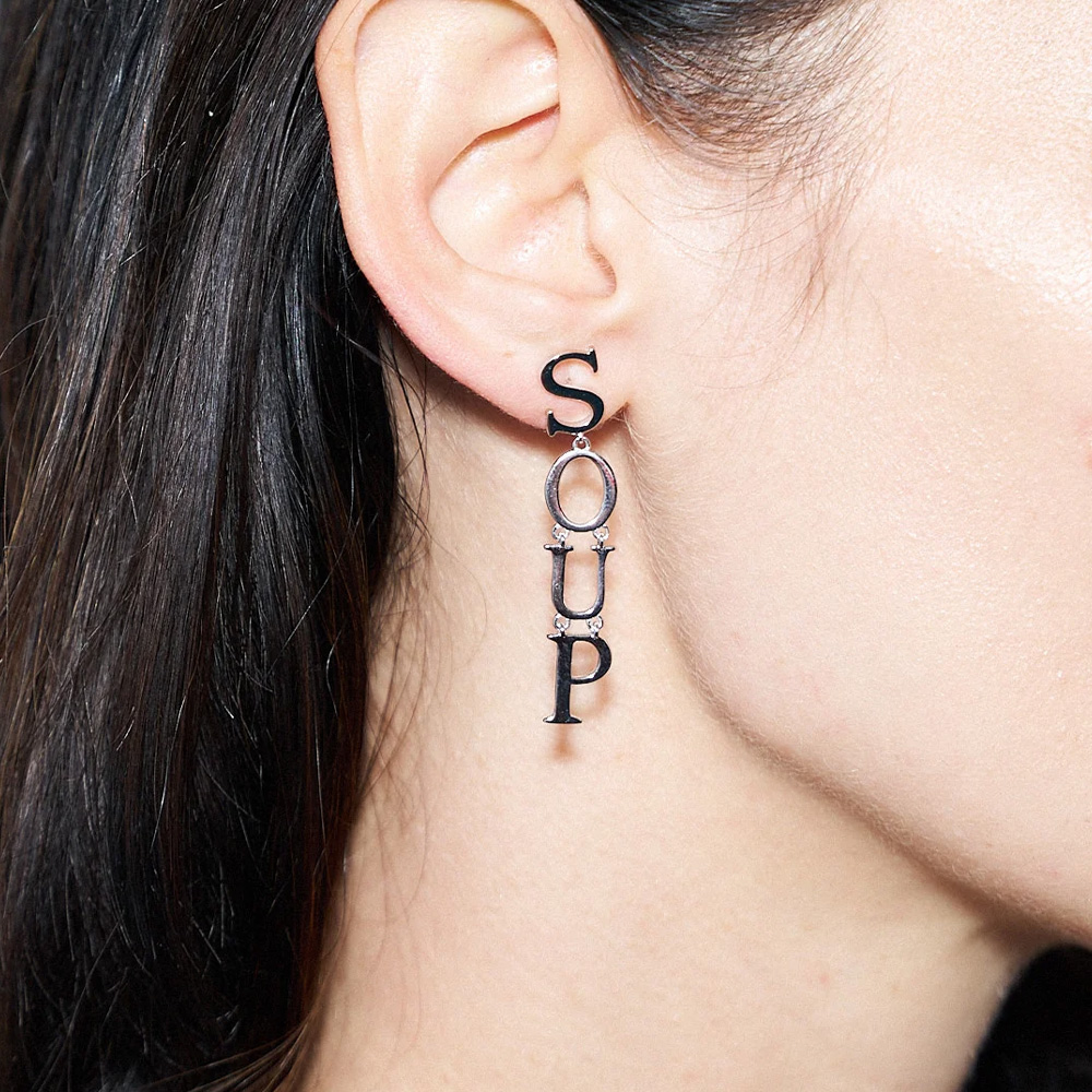 Sterling Silver SOUP Dangle Earring (Fashion Brand Company)