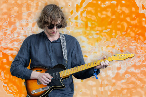 Cameron Winter of Geese on an orange background