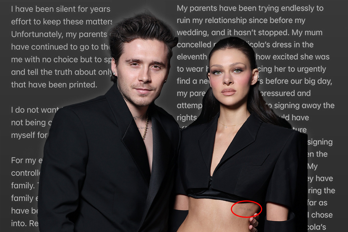 Brooklyn Beckham and Nicola Peltz attend the Mugler Womenswear Fall/Winter 2024-2025 show as part of Paris Fashion Week on March 03, 2024 in Paris, France