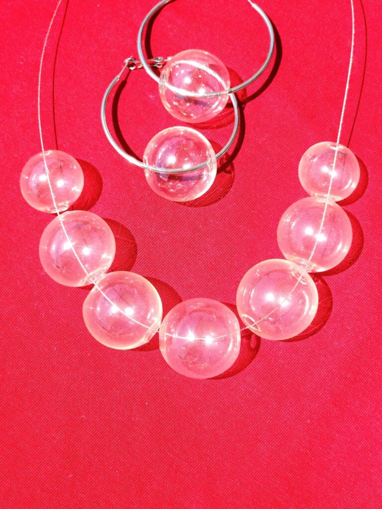Murano Glass Bubble Necklace and Earrings Set by AtelierGizmo (Etsy)