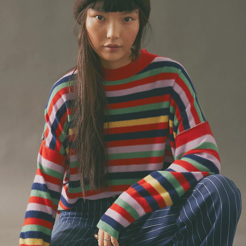 Tomorrow Stripe Cashmere Sweater (Free People)
