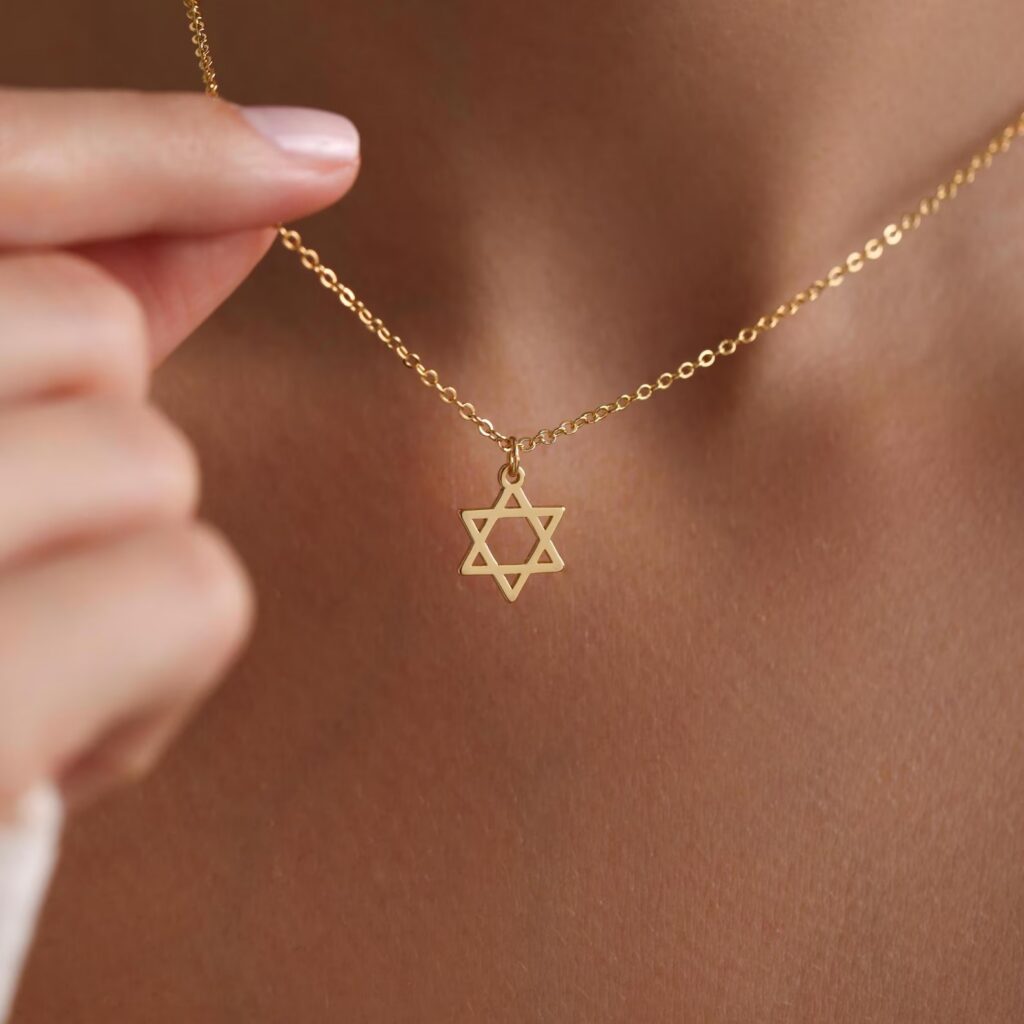 Tiny Gold Star of David by PKJewelryNecklace (Etsy)