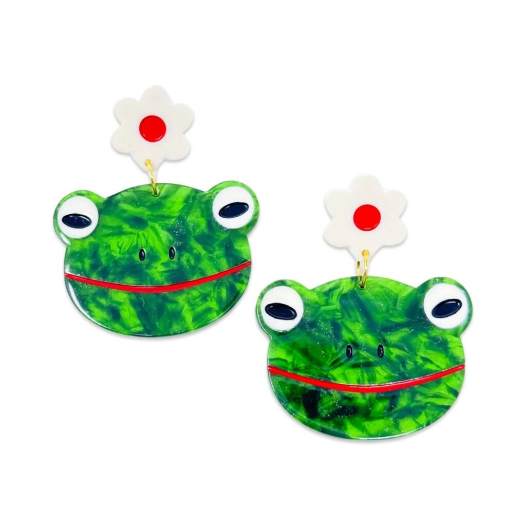 Frogs and Florals Passover Earrings (ModernTribe)